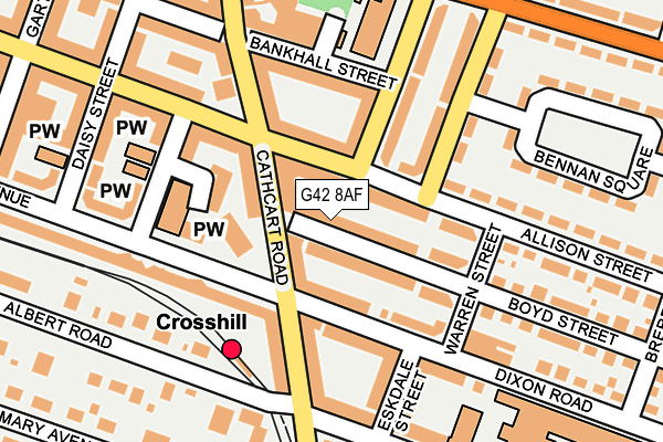 G42 8AF map - OS OpenMap – Local (Ordnance Survey)