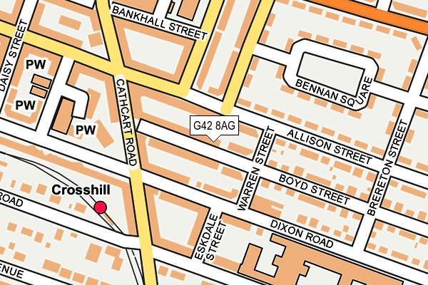 G42 8AG map - OS OpenMap – Local (Ordnance Survey)