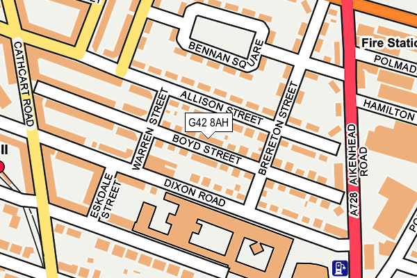 G42 8AH map - OS OpenMap – Local (Ordnance Survey)