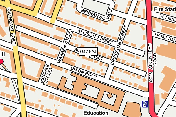 G42 8AJ map - OS OpenMap – Local (Ordnance Survey)