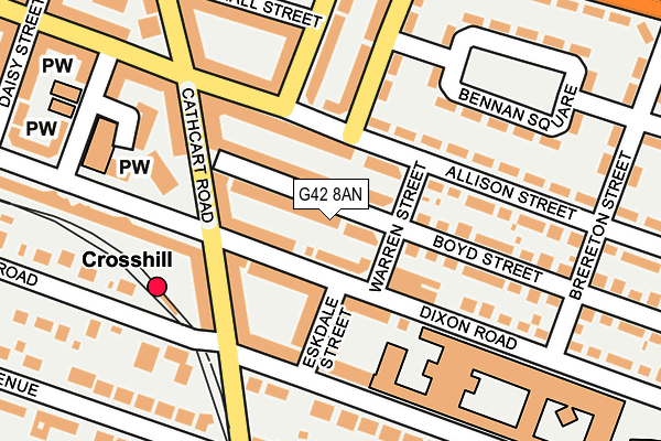 G42 8AN map - OS OpenMap – Local (Ordnance Survey)