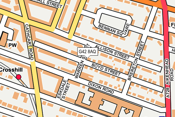 G42 8AQ map - OS OpenMap – Local (Ordnance Survey)