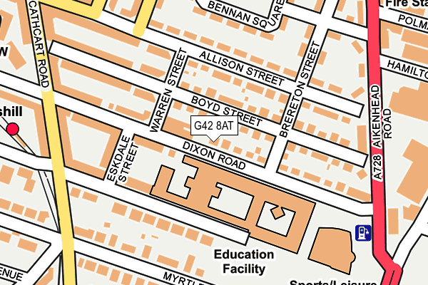 G42 8AT map - OS OpenMap – Local (Ordnance Survey)