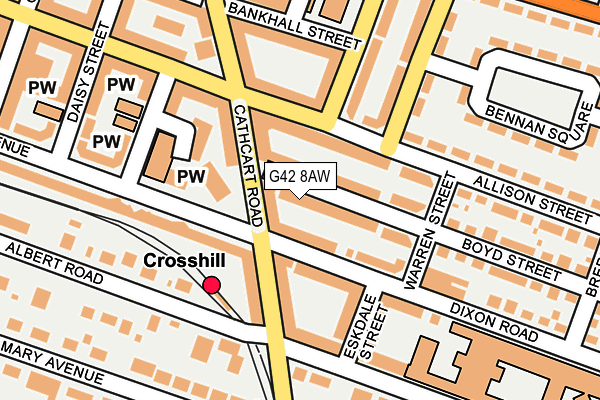 G42 8AW map - OS OpenMap – Local (Ordnance Survey)