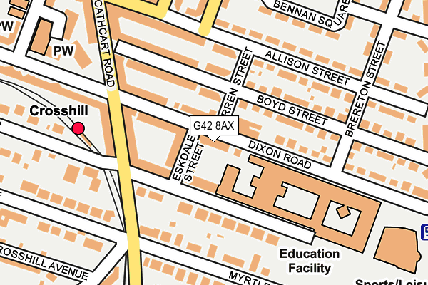 G42 8AX map - OS OpenMap – Local (Ordnance Survey)