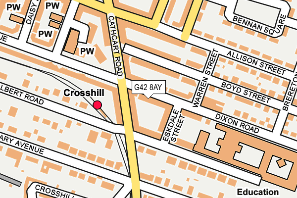 G42 8AY map - OS OpenMap – Local (Ordnance Survey)