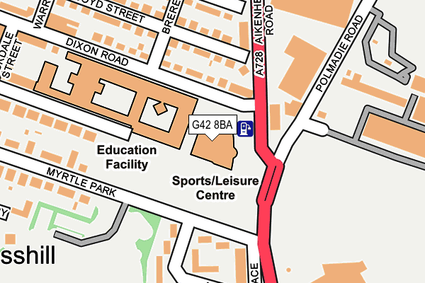 G42 8BA map - OS OpenMap – Local (Ordnance Survey)