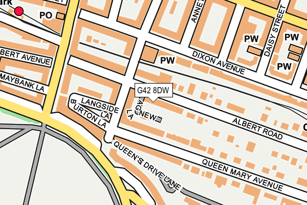 G42 8DW map - OS OpenMap – Local (Ordnance Survey)