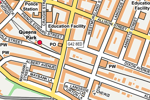 G42 8ED map - OS OpenMap – Local (Ordnance Survey)
