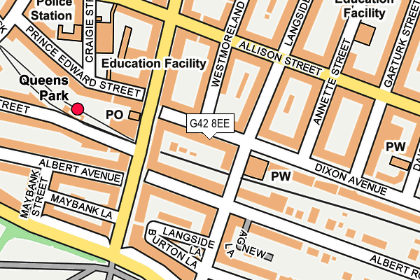 G42 8EE map - OS OpenMap – Local (Ordnance Survey)