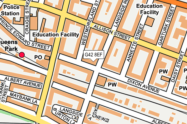 G42 8EF map - OS OpenMap – Local (Ordnance Survey)