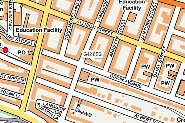 G42 8EG map - OS OpenMap – Local (Ordnance Survey)