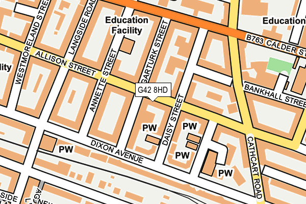 G42 8HD map - OS OpenMap – Local (Ordnance Survey)