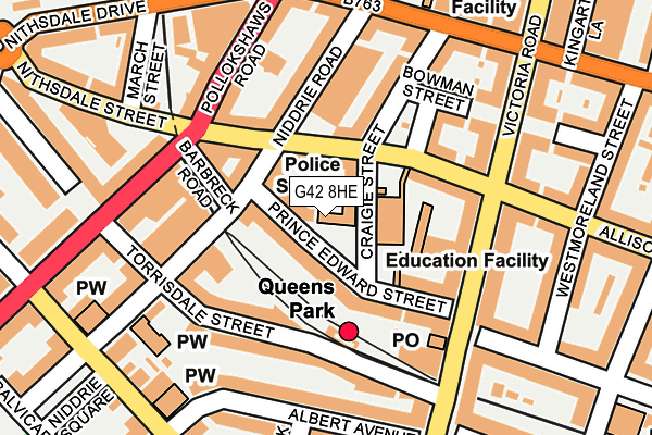 G42 8HE map - OS OpenMap – Local (Ordnance Survey)