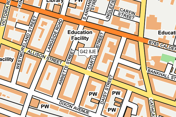 G42 8JE map - OS OpenMap – Local (Ordnance Survey)