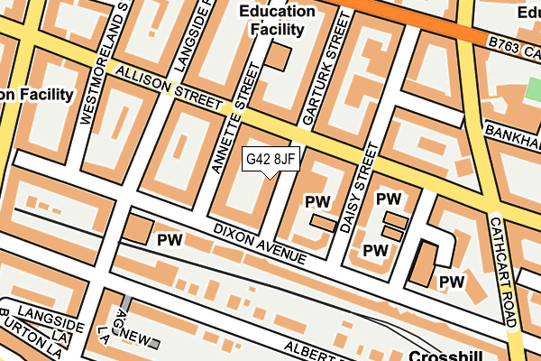 G42 8JF map - OS OpenMap – Local (Ordnance Survey)