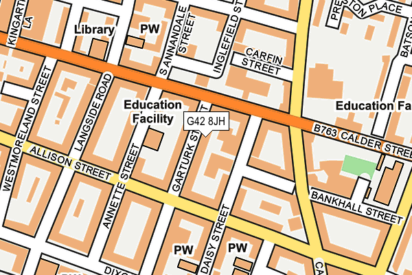 G42 8JH map - OS OpenMap – Local (Ordnance Survey)
