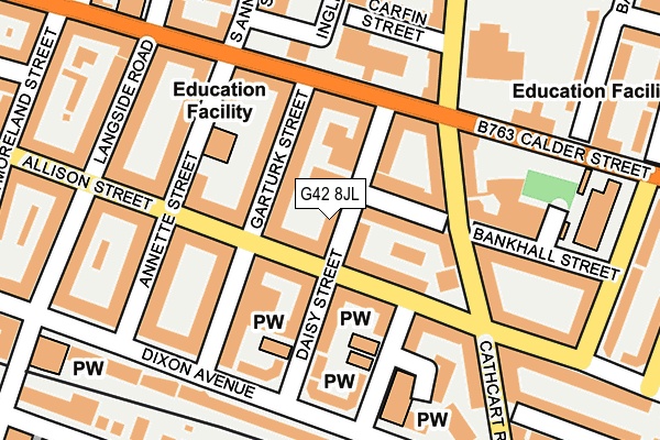 G42 8JL map - OS OpenMap – Local (Ordnance Survey)