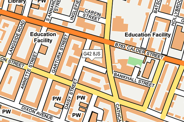 G42 8JS map - OS OpenMap – Local (Ordnance Survey)