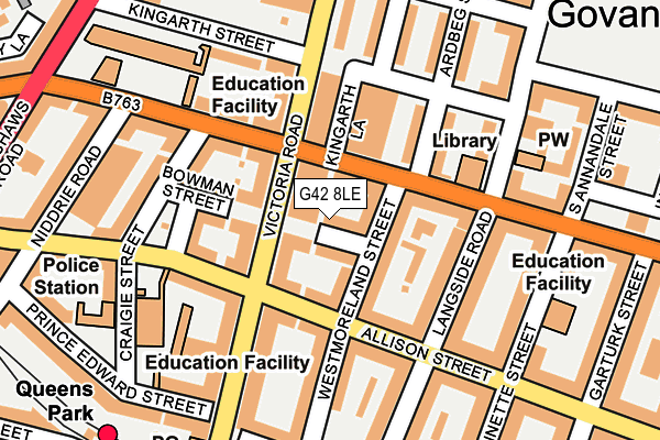 G42 8LE map - OS OpenMap – Local (Ordnance Survey)