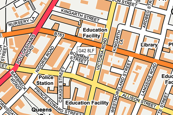 G42 8LF map - OS OpenMap – Local (Ordnance Survey)