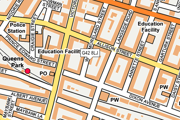 G42 8LJ map - OS OpenMap – Local (Ordnance Survey)