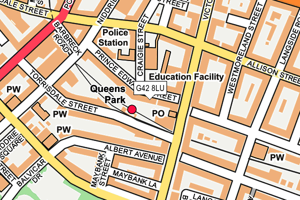 G42 8LU map - OS OpenMap – Local (Ordnance Survey)