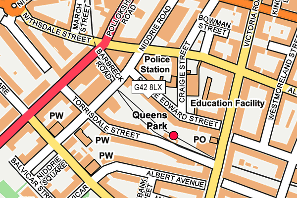 G42 8LX map - OS OpenMap – Local (Ordnance Survey)