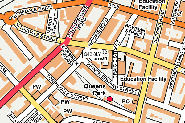 G42 8LY map - OS OpenMap – Local (Ordnance Survey)