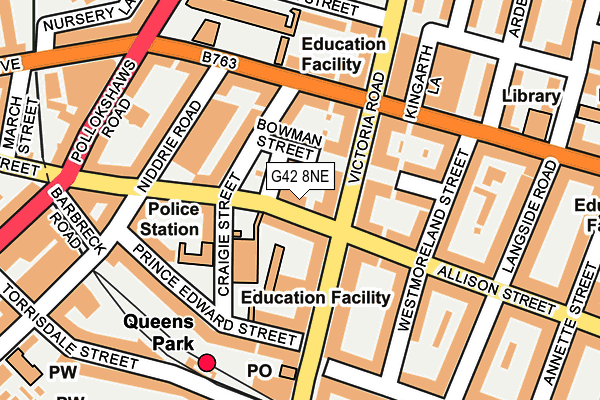 G42 8NE map - OS OpenMap – Local (Ordnance Survey)