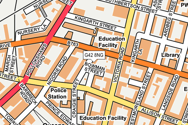 G42 8NG map - OS OpenMap – Local (Ordnance Survey)