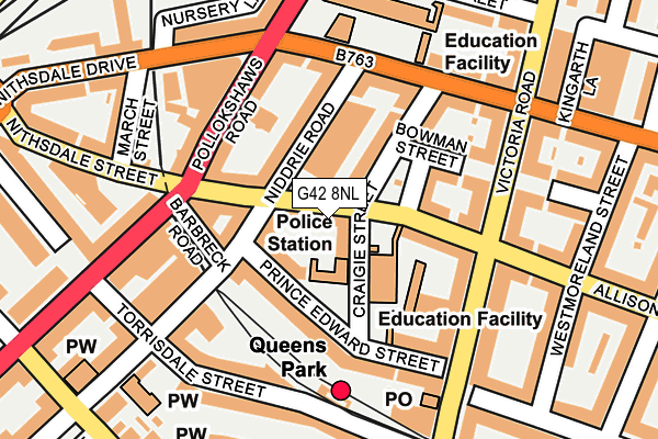 G42 8NL map - OS OpenMap – Local (Ordnance Survey)