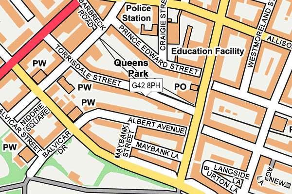 G42 8PH map - OS OpenMap – Local (Ordnance Survey)