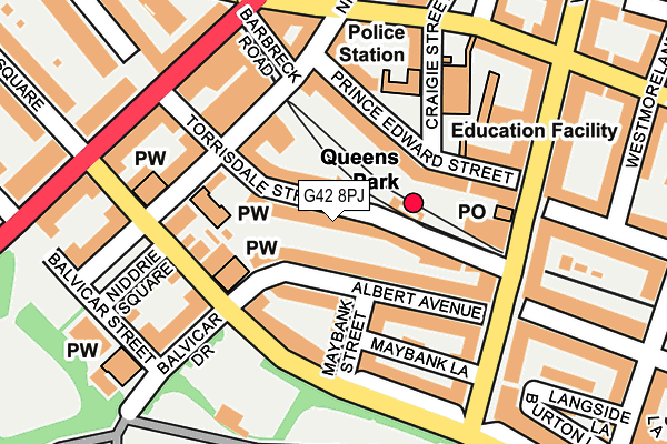 G42 8PJ map - OS OpenMap – Local (Ordnance Survey)