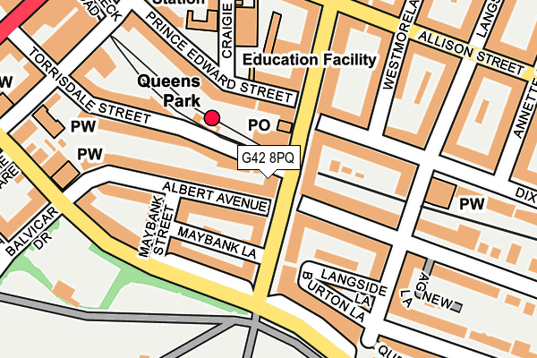 G42 8PQ map - OS OpenMap – Local (Ordnance Survey)