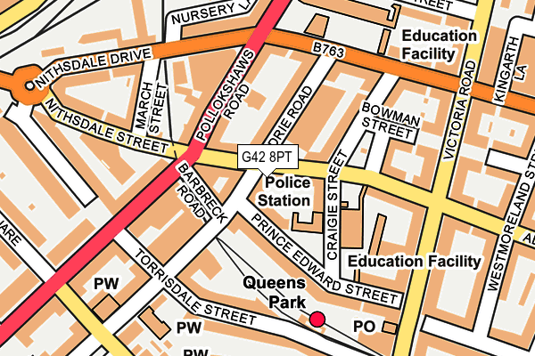 G42 8PT map - OS OpenMap – Local (Ordnance Survey)