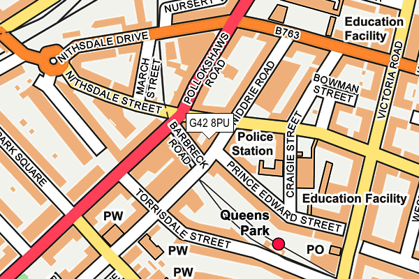 G42 8PU map - OS OpenMap – Local (Ordnance Survey)