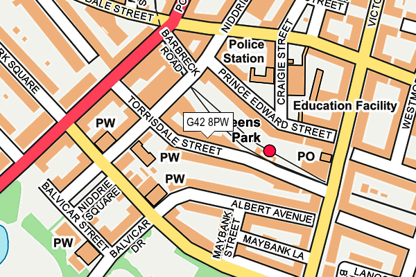 G42 8PW map - OS OpenMap – Local (Ordnance Survey)