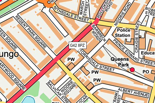 G42 8PZ map - OS OpenMap – Local (Ordnance Survey)