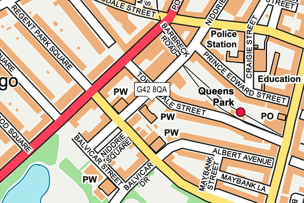 G42 8QA map - OS OpenMap – Local (Ordnance Survey)