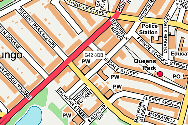 G42 8QB map - OS OpenMap – Local (Ordnance Survey)