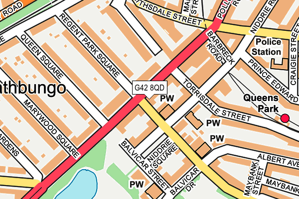 G42 8QD map - OS OpenMap – Local (Ordnance Survey)