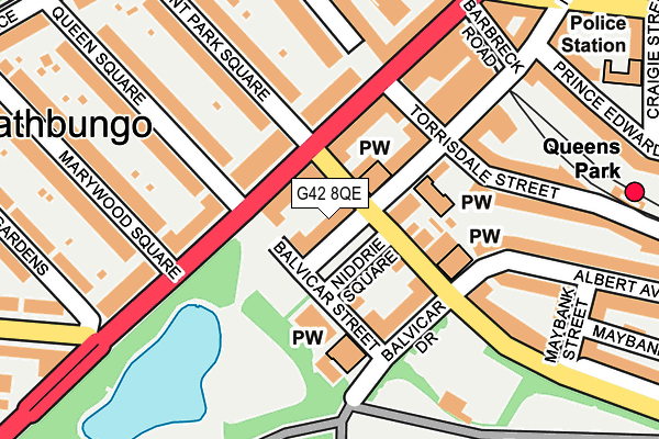 G42 8QE map - OS OpenMap – Local (Ordnance Survey)