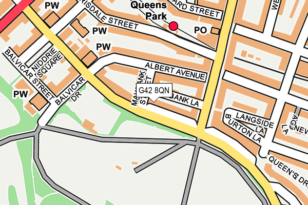 G42 8QN map - OS OpenMap – Local (Ordnance Survey)