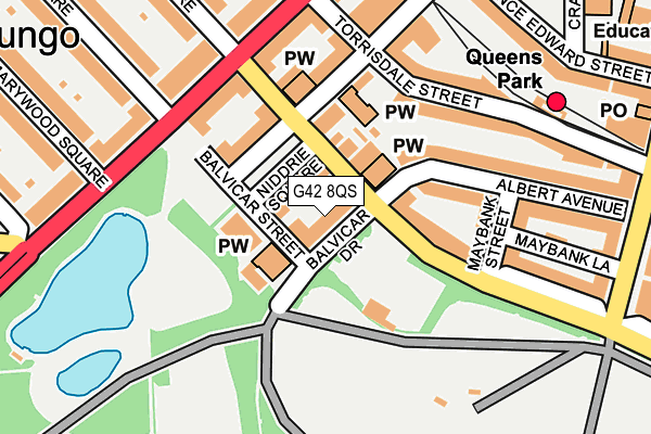 G42 8QS map - OS OpenMap – Local (Ordnance Survey)