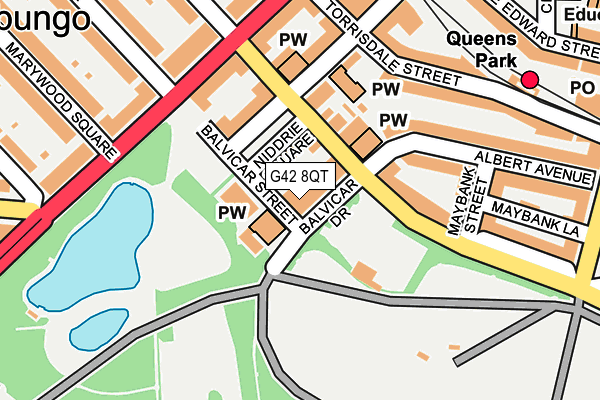G42 8QT map - OS OpenMap – Local (Ordnance Survey)