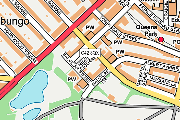 G42 8QX map - OS OpenMap – Local (Ordnance Survey)