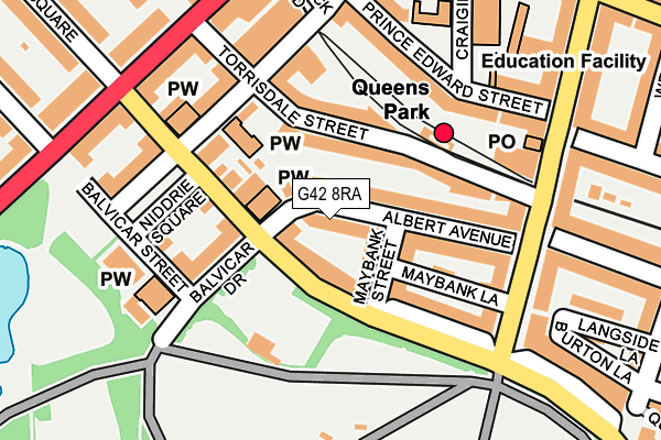 G42 8RA map - OS OpenMap – Local (Ordnance Survey)