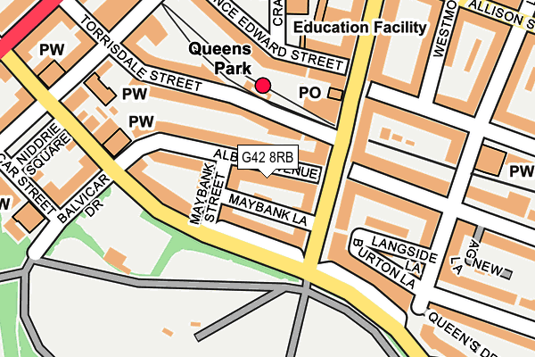 G42 8RB map - OS OpenMap – Local (Ordnance Survey)