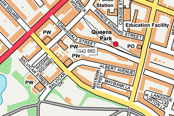 G42 8RD map - OS OpenMap – Local (Ordnance Survey)